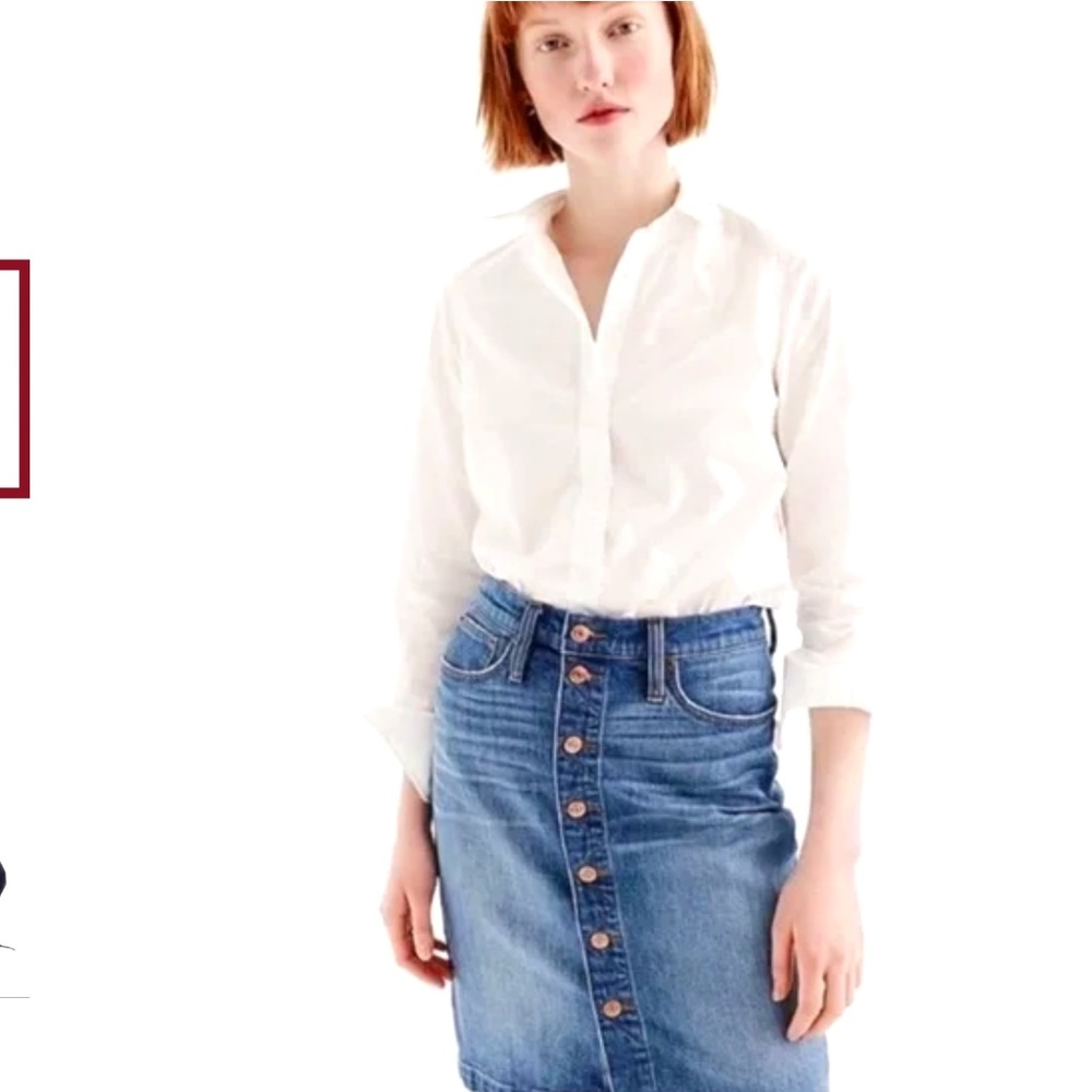 J Crew Button Down Denim Jean Skirt